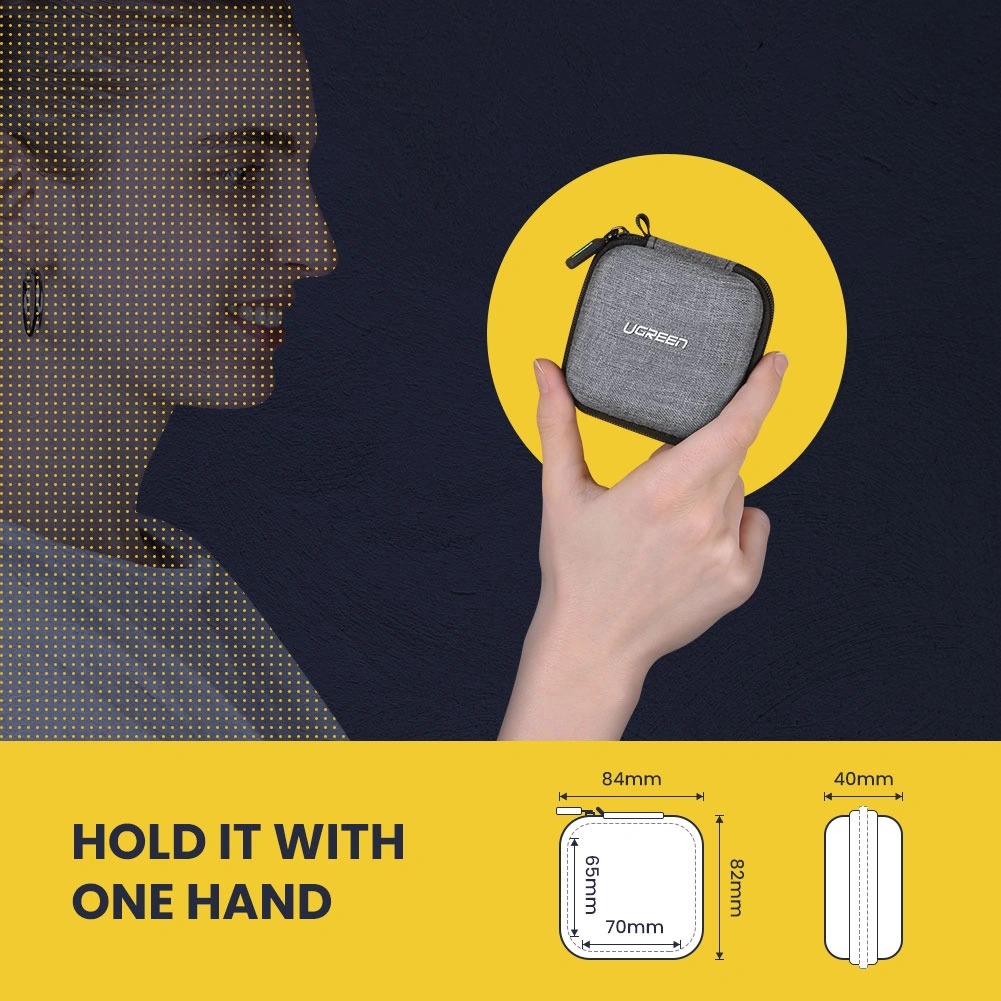 Hộp nhựa đựng tai nghe AirPods màu xám Ugreen 70577 LP128 Hộp nhựa đựng tai nghe AirPods màu xám Ugreen 70577 LP128