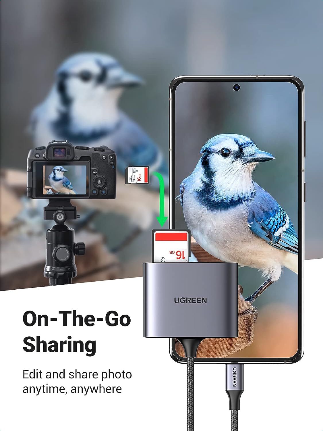 Đầu đọc thẻ SD/TF chuẩn Type C + OTG + USB 2.0 Ugreen 80798 Đầu đọc thẻ SD/TF chuẩn Type C + OTG + USB 2.0 Ugreen 80798