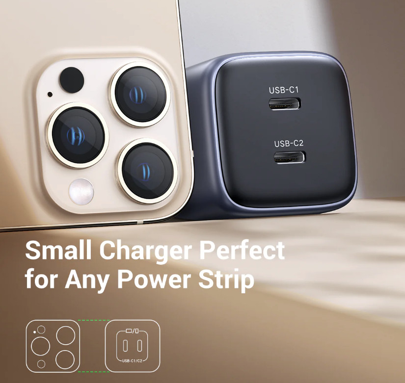 Củ sạc nhanh Nexode GaN 45W 2 cổng Type-C PD3.0 Ugreen 90573 Củ sạc nhanh Nexode GaN 45W 2 cổng Type-C PD3.0 Ugreen 90573