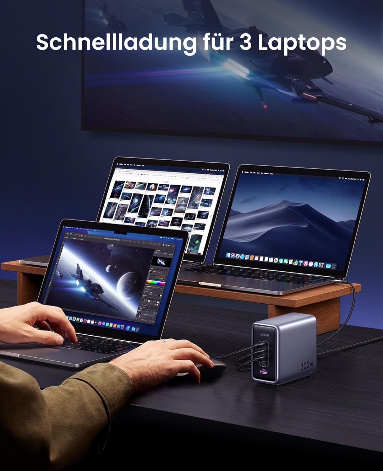 Củ sac Nexcode GaN 300W Desktop Charger EU 4C1A Ugreen 90903B Củ sac Nexcode GaN 300W Desktop Charger EU 4C1A Ugreen 90903B