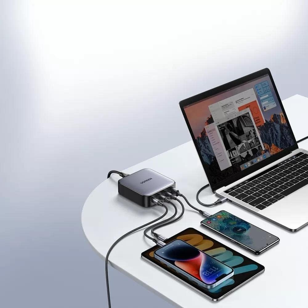Củ sạc 2 cổng USB-C và 2 USB Nexode công nghệ GaN 100W màu đen Ugreen 90928 CD328 Củ sạc 2 cổng USB-C và 2 USB Nexode công nghệ GaN 100W màu đen Ugreen 90928 CD328