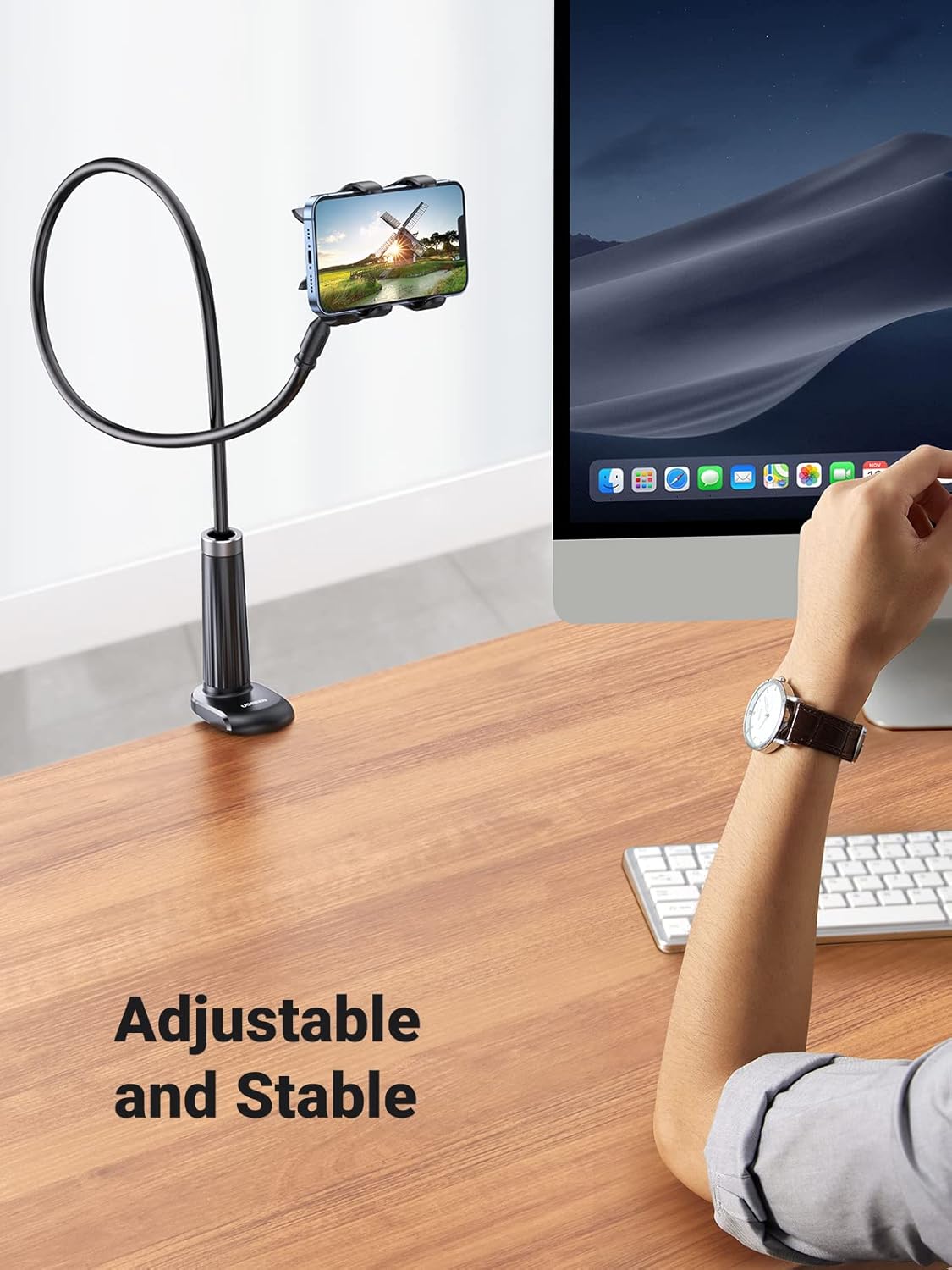Giá đỡ điện thoại để bàn màu đen Ugreen 80906 LP113 Giá đỡ điện thoại để bàn màu đen Ugreen 80906 LP113