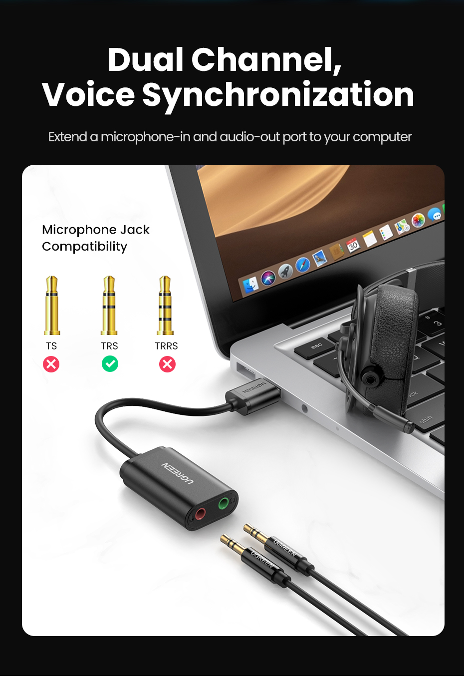 Cáp chuyển USB 2.0 to 3.5mm Ugreen30724 Cáp chuyển USB 2.0 to 3.5mm Ugreen30724