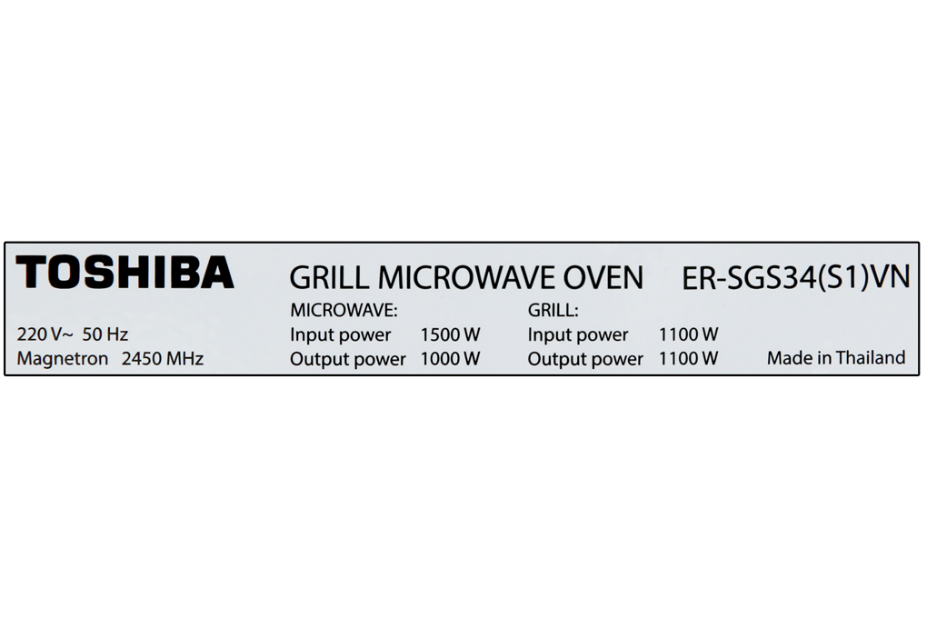 Lò vi sóng Toshiba ER-SGS34(S1)VN 34 lít - Hàng chính hãng
