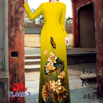 Vải áo dài họa tiết hoa sen