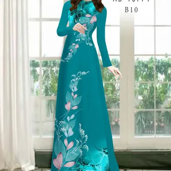 Vải áo dài hoa và lá