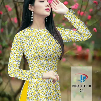 Vải áo dài hoa nhí xinh xinh