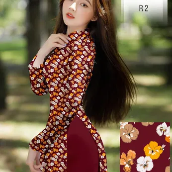 Vả áo dài hoa nhí siêu xinh