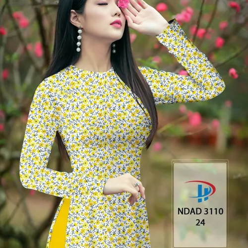 Vải áo dài hoa nhí xinh xinh