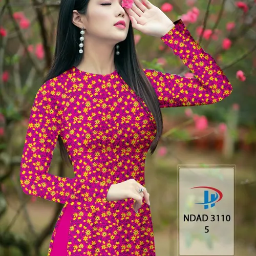 Vải áo dài hoa nhí xinh xinh