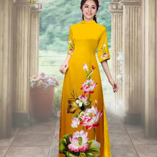 Vải áo dài Nhung Nhật đính đá cao cấp