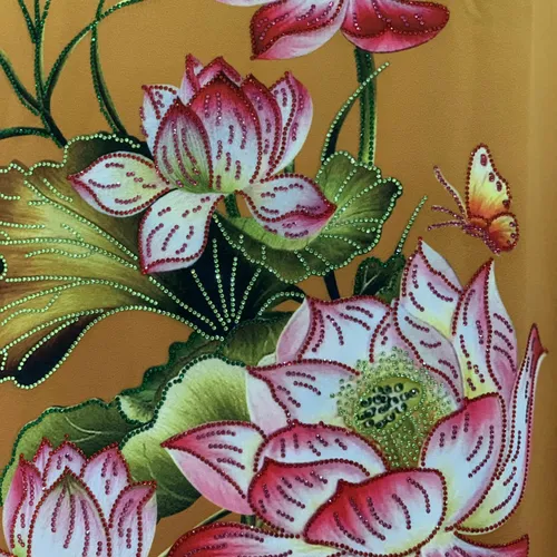 Vải áo dài Nhung Nhật đính đá cao cấp