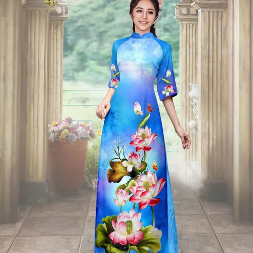 Vải áo dài Nhung Nhật đính đá cao cấp