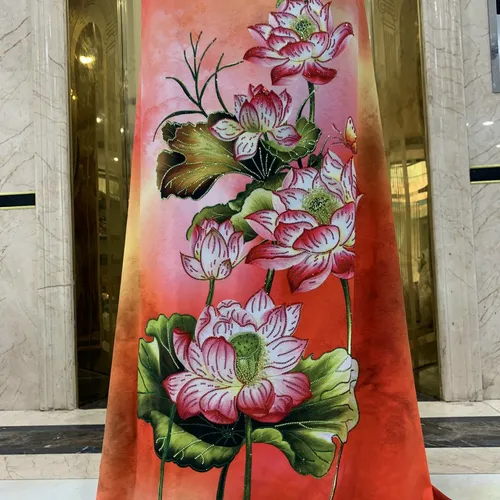 Vải áo dài Nhung Nhật đính đá cao cấp