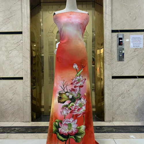 Vải áo dài Nhung Nhật đính đá cao cấp