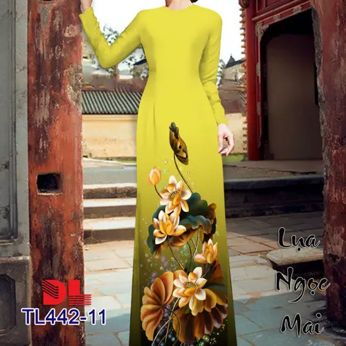Vải áo dài họa tiết hoa sen