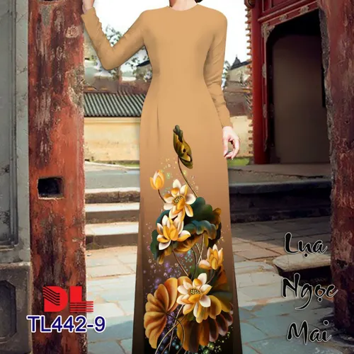 Vải áo dài họa tiết hoa sen