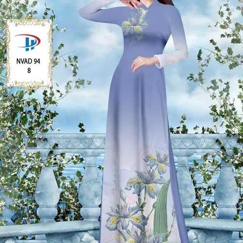 Vải ao dài loang màu phối hoa