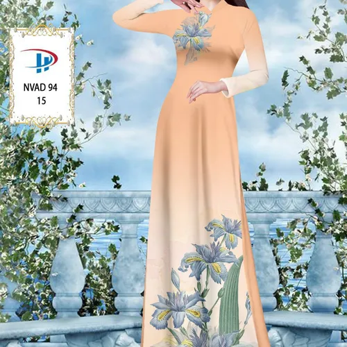 Vải ao dài loang màu phối hoa