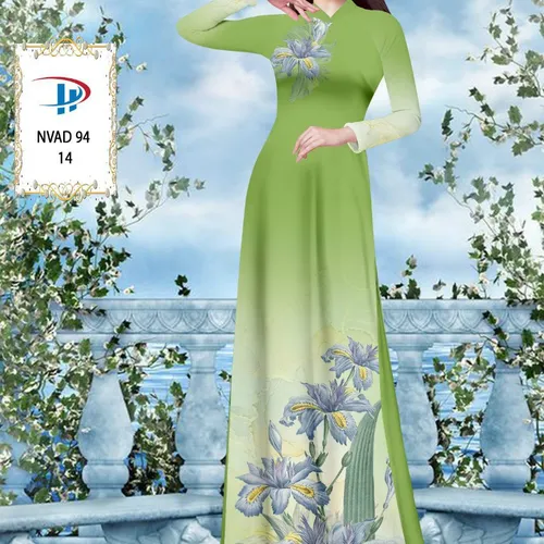 Vải ao dài loang màu phối hoa