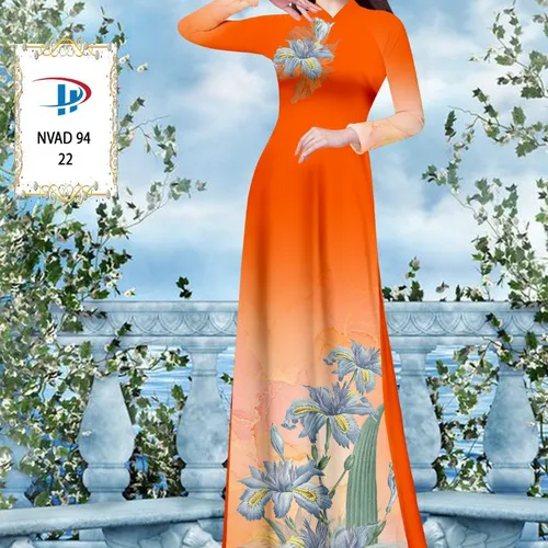 Vải ao dài loang màu phối hoa