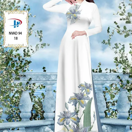 Vải ao dài loang màu phối hoa