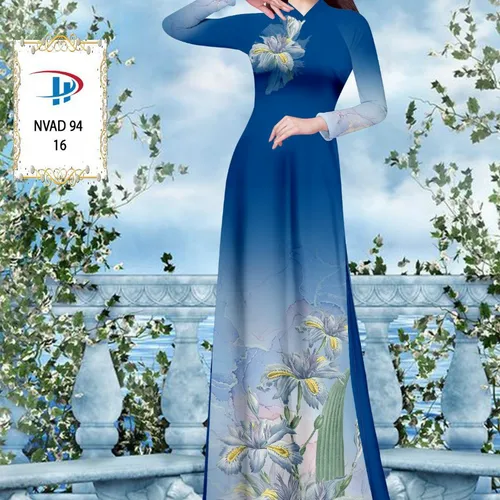 Vải ao dài loang màu phối hoa