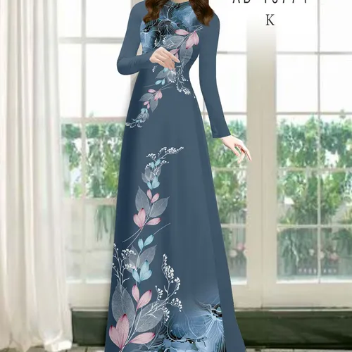 Vải áo dài hoa và lá