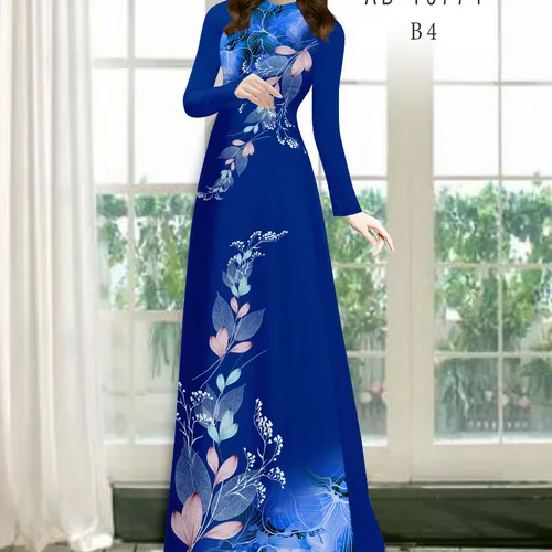 Vải áo dài hoa và lá