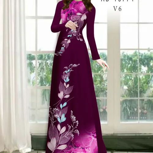 Vải áo dài hoa và lá