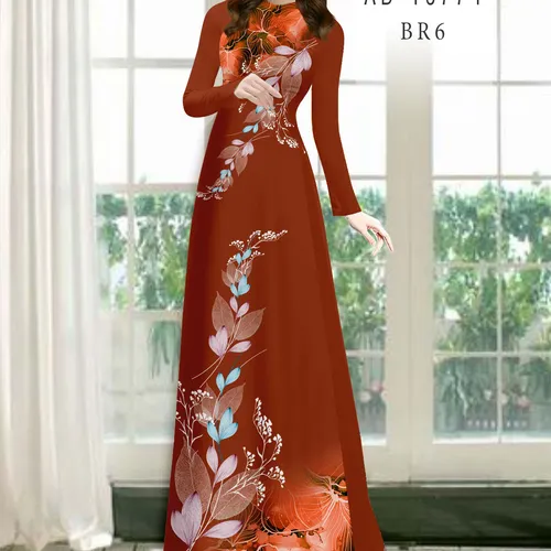 Vải áo dài hoa và lá