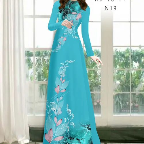 Vải áo dài hoa và lá