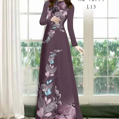 Vải áo dài hoa và lá