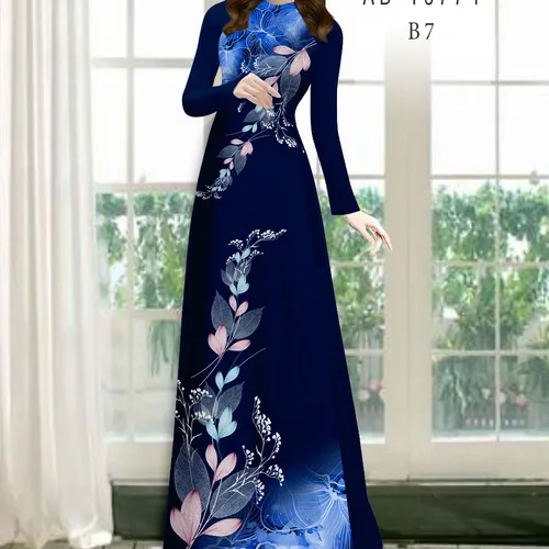 Vải áo dài hoa và lá