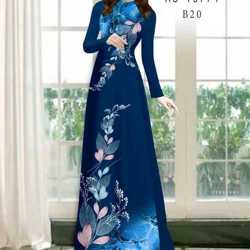 Vải áo dài hoa và lá