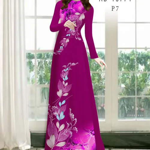 Vải áo dài hoa và lá