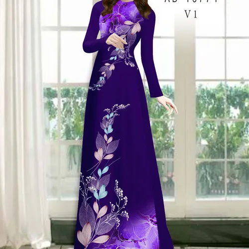 Vải áo dài hoa và lá