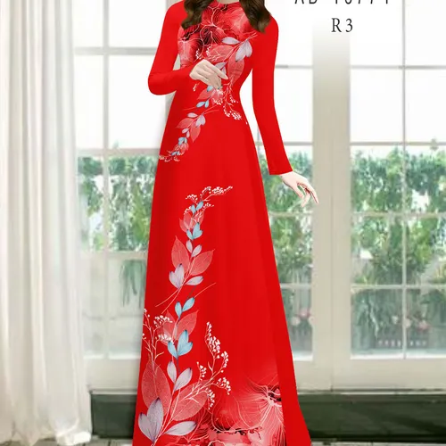 Vải áo dài hoa và lá