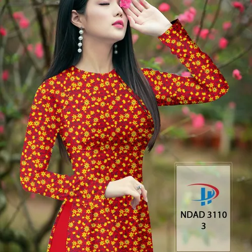 Vải áo dài hoa nhí xinh xinh