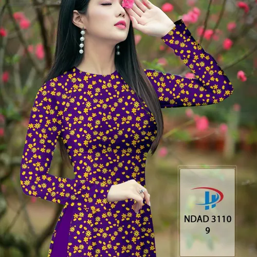 Vải áo dài hoa nhí xinh xinh