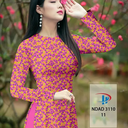 Vải áo dài hoa nhí xinh xinh