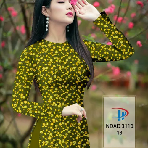 Vải áo dài hoa nhí xinh xinh