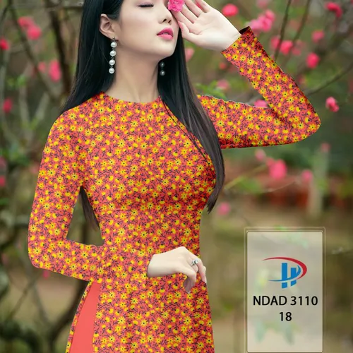 Vải áo dài hoa nhí xinh xinh