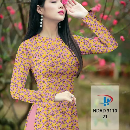 Vải áo dài hoa nhí xinh xinh