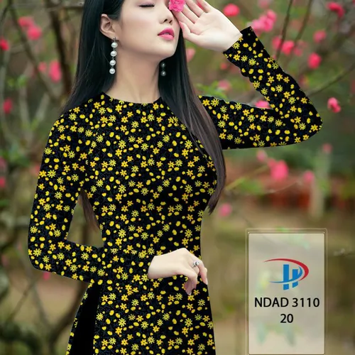 Vải áo dài hoa nhí xinh xinh