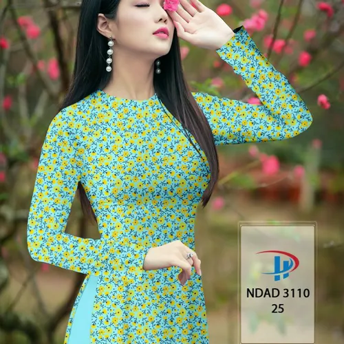 Vải áo dài hoa nhí xinh xinh