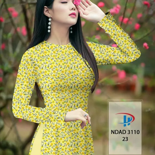 Vải áo dài hoa nhí xinh xinh