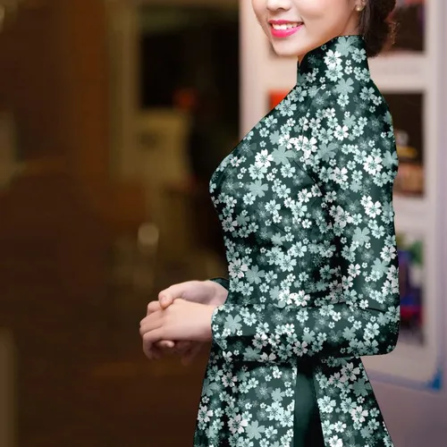 Vải áo dài hoa nhí đẹp