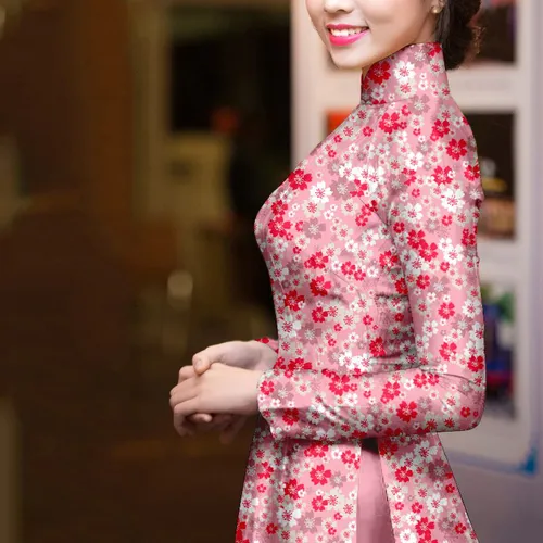 Vải áo dài hoa nhí đẹp