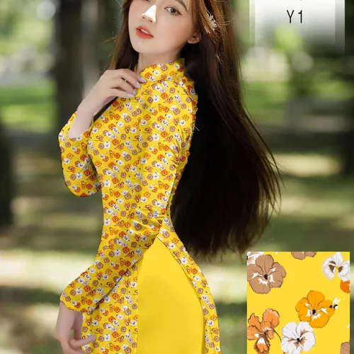 Vả áo dài hoa nhí siêu xinh